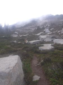 the trail up to Copper Peak- open meadows and boulders everywhere- beautiful!